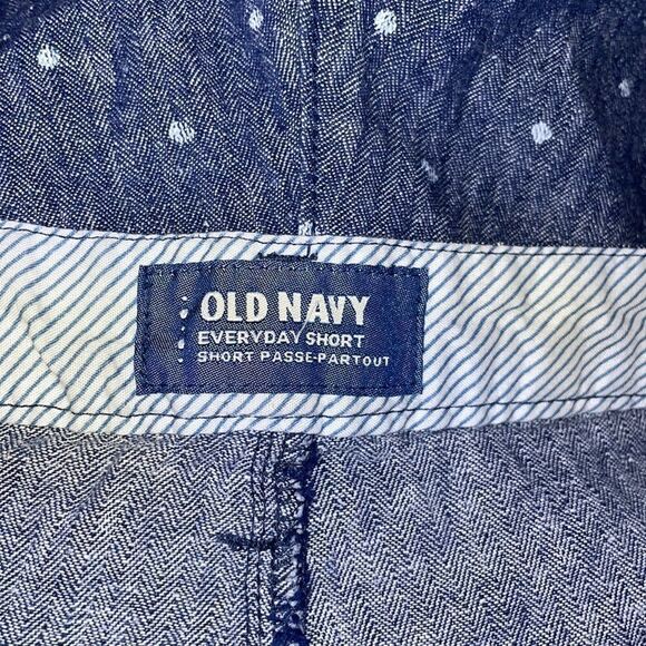 old Navy Linen & Cotton Navy/White Dot Everyday Shorts - Picture 3 of 5